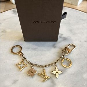 Authentic Louis Vuitton Fleur De Monogram bag chain.
